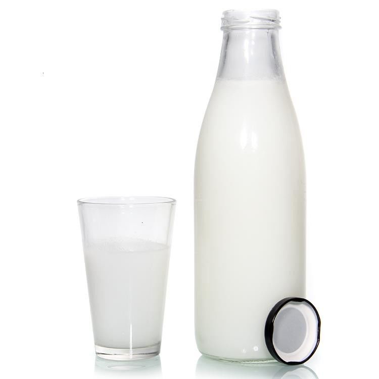 Bouteilles de lait frais en verre sans plomb pour les boissons glacées