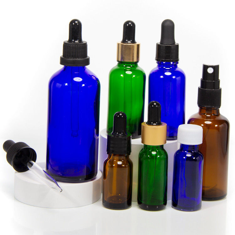 Luxe 1 oz 2 oz 20 ml 30 ml 50 ml cosmétique vide épaule plate sérum huile essentielle bouteille gouttelette en verre