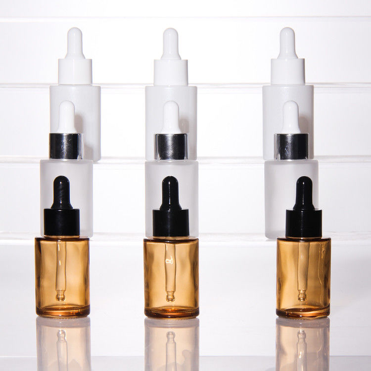Bouteille de sérum pour huile faciale de verre congelé de 15 ml et 30 ml vide Emballage Pompe en verre Bouteille gouttelette pour huile de sérum cosmétique