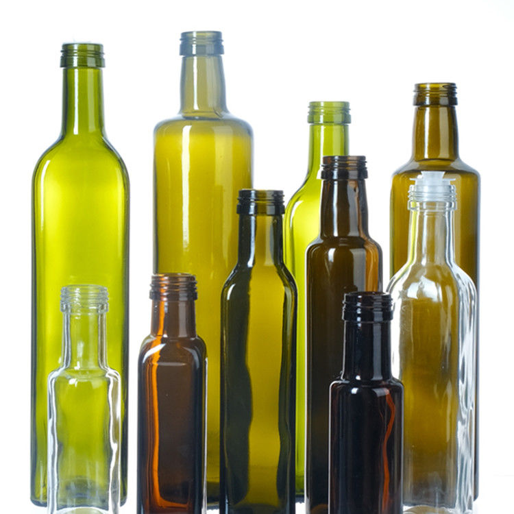 Couleur verte Verre clair Carré Ronde Bouteilles d' huile d' olive 125 ml 250 ml 500 ml 750 ml 1000 ml