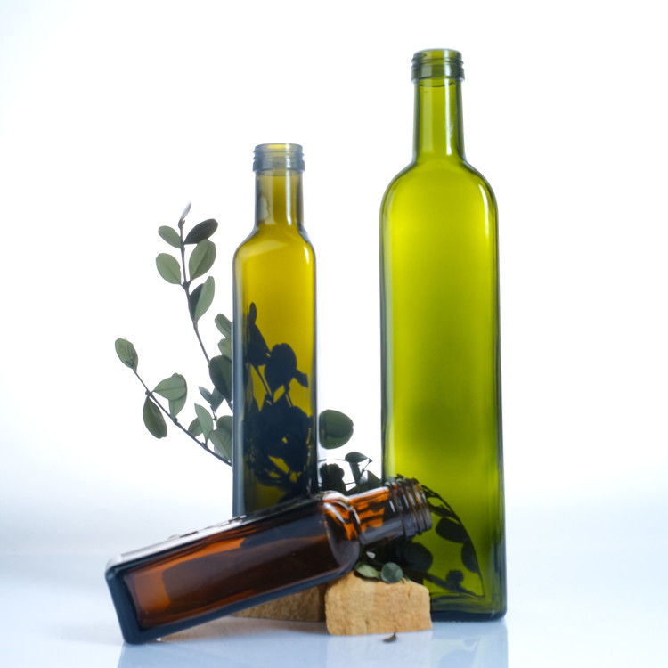 Couleur verte Verre clair Carré Ronde Bouteilles d' huile d' olive 125 ml 250 ml 500 ml 750 ml 1000 ml