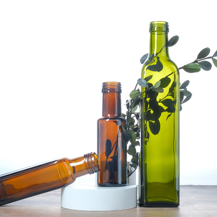 Couleur verte Verre clair Carré Ronde Bouteilles d' huile d' olive 125 ml 250 ml 500 ml 750 ml 1000 ml