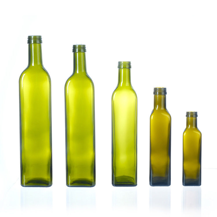 Bouteille d'huile d'olive vide avec bouchon 250 ml 500 ml 750 ml 1 l Bouteille de verre carré clair pour l'huile d'olive
