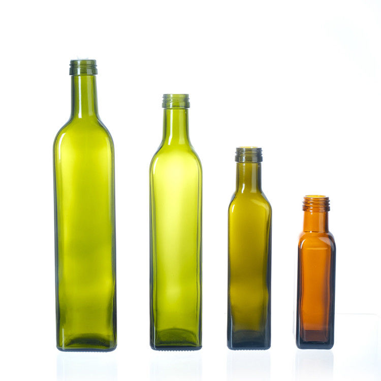Bouteille d'huile d'olive vide avec bouchon 250 ml 500 ml 750 ml 1 l Bouteille de verre carré clair pour l'huile d'olive
