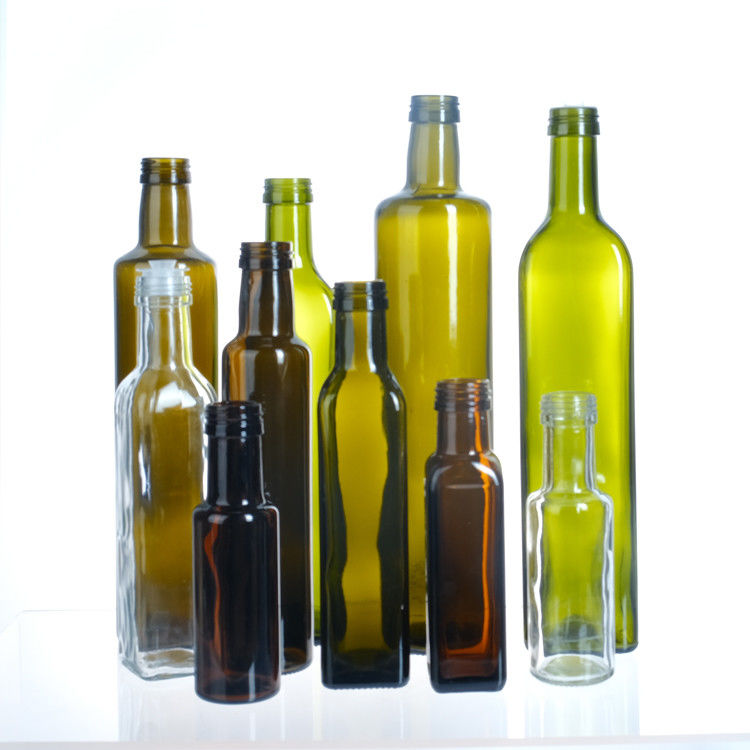 Bouteille d'huile d'olive vide avec bouchon 250 ml 500 ml 750 ml 1 l Bouteille de verre carré clair pour l'huile d'olive