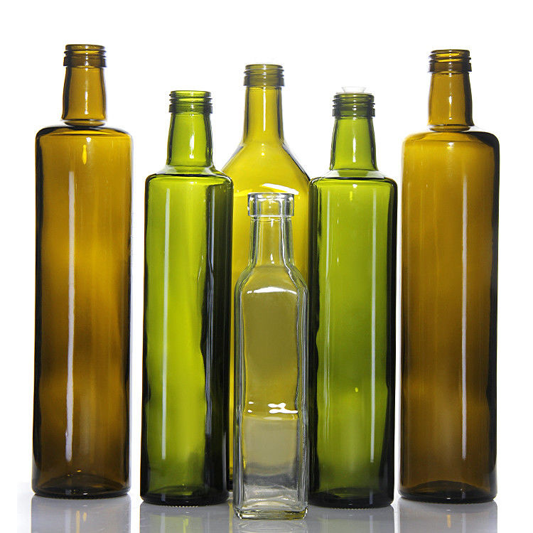 500 ml 750 ml Bouteilles de verre plates carrées d' huile d' olive avec bouchon de liège ou de vis