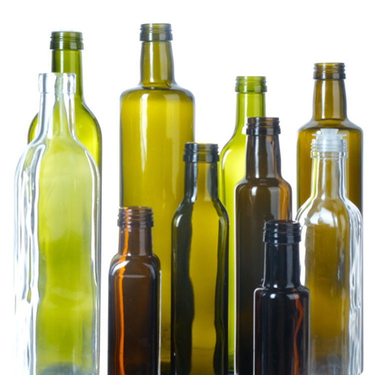 Produits alimentaires 250 ml 500 ml 750 ml Bouteilles d'huile d'olive en verre marasca ronde claire avec bouchon