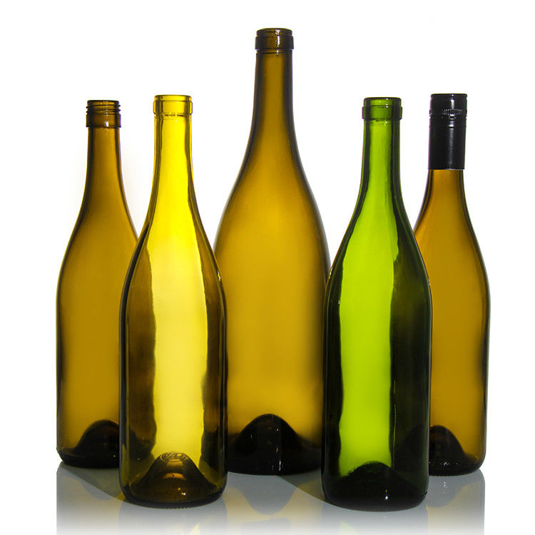 Fabricants de luxe Champagne 375ml 750ml Bouteille de vin rouge Vert foncé Bouteilles de verre vides avec couvercle