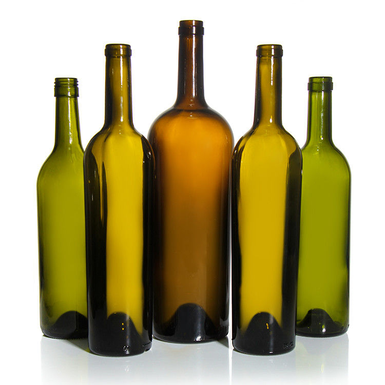 Fabricants de luxe Champagne 375ml 750ml Bouteille de vin rouge Vert foncé Bouteilles de verre vides avec couvercle