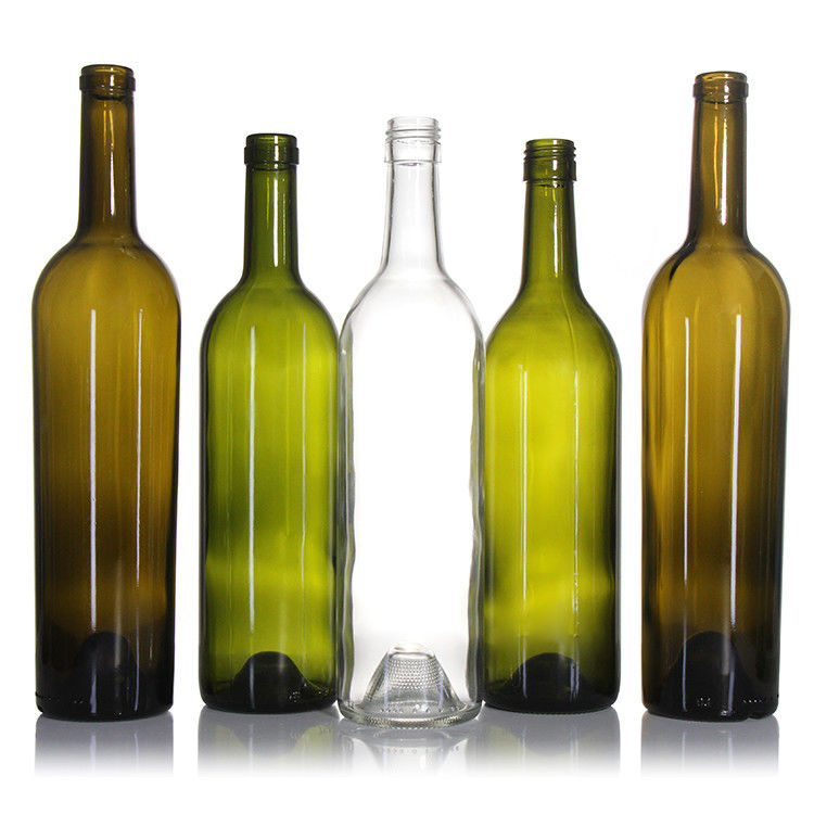 Fabricants de luxe Champagne 375ml 750ml Bouteille de vin rouge Vert foncé Bouteilles de verre vides avec couvercle