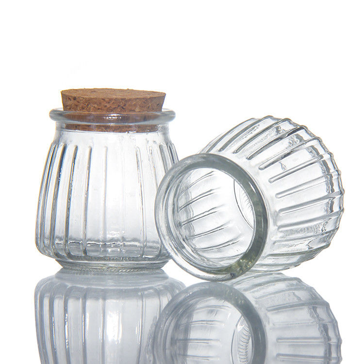 100 ml 200 ml mini rond verre clair lait yaourt pudding bocal avec bouchon en bois