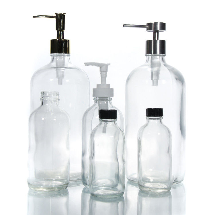 30 ml 50 ml 60 ml 80 ml 100 ml Sère de lotion Glacé Bouteille d' huile corporelle en verre avec pompe pour les soins de la peau
