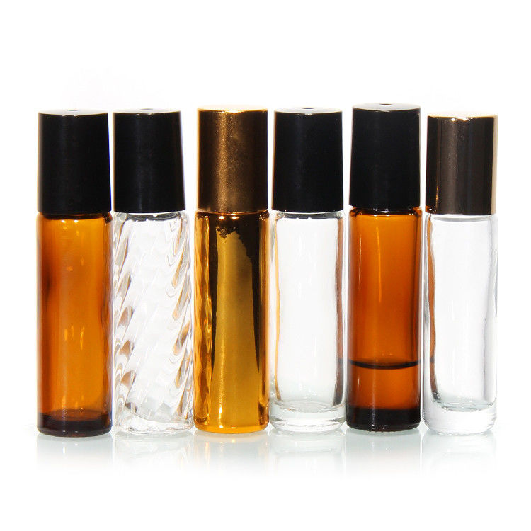 Bouteille de parfum en verre 5 ml 10 ml 15 ml avec boule en acier inoxydable