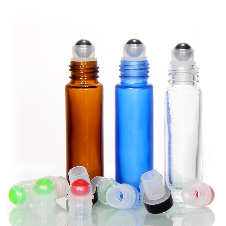 Bouteilles en verre à rouleaux d' huiles essentielles bouteille en acier à rouleaux de 10 ml bouteille en ambre en rouleau sur bouteille de parfum