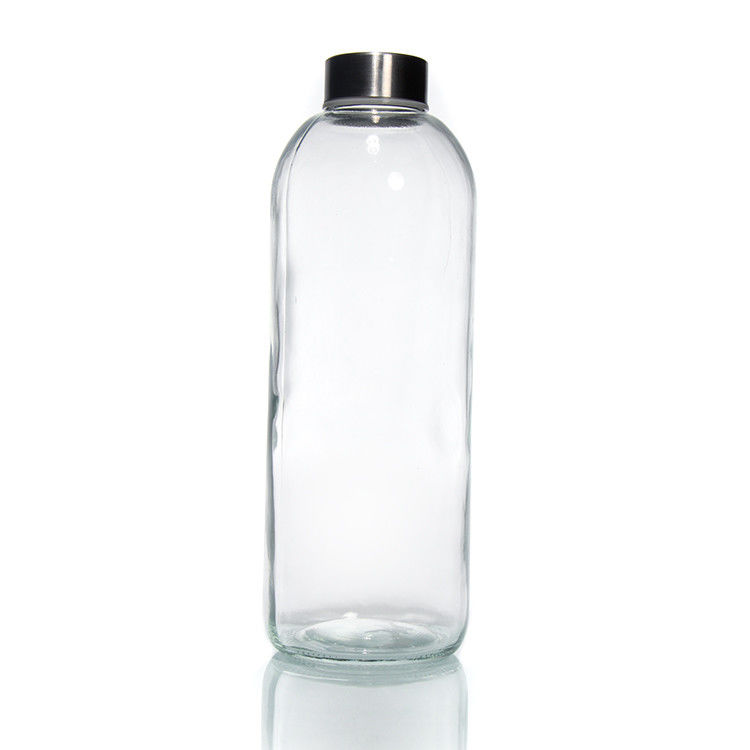 Bouteille d'eau en verre à haute borosilicate en verre de sport en extérieur de 35 ml à 500 ml avec manche en silicone