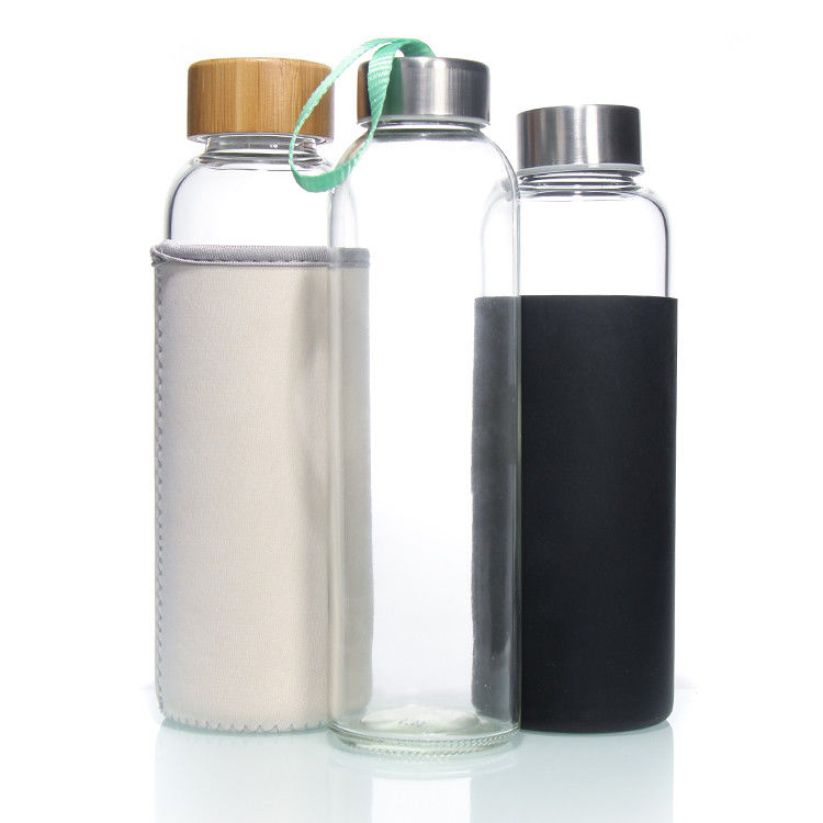 Logo personnalisé Bouteilles d'eau en verre à haute teneur en borosilicate