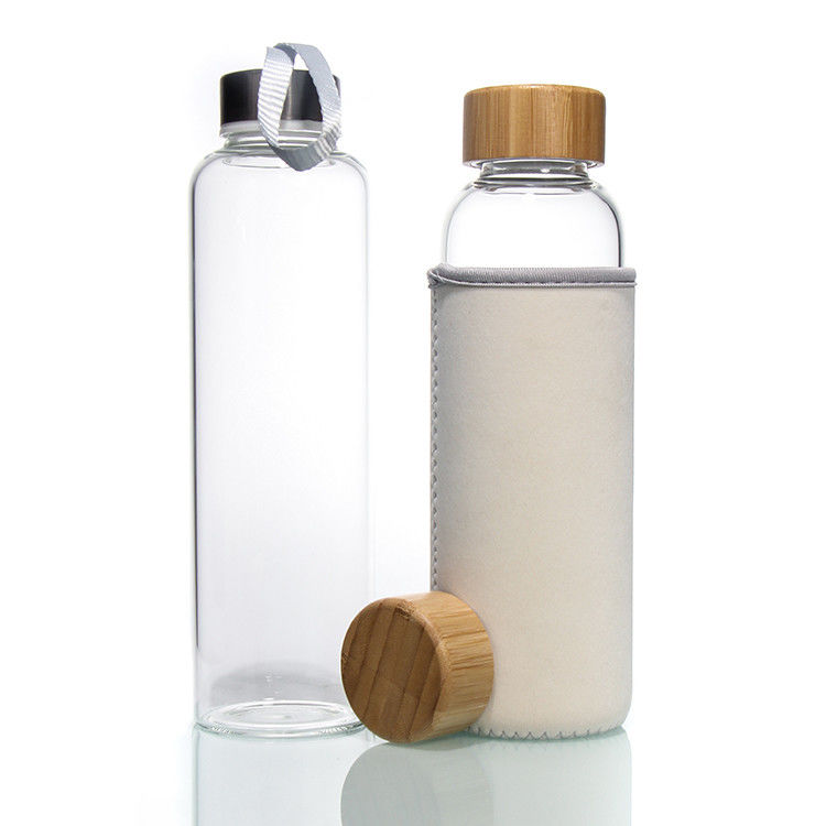 Logo personnalisé Bouteilles d'eau en verre à haute teneur en borosilicate